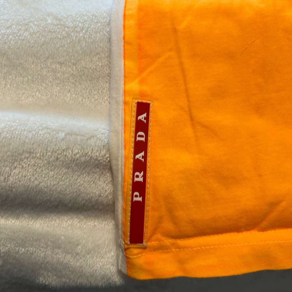 Prada Orange and White Crewneck T-Shirt - Picture 3 of 5